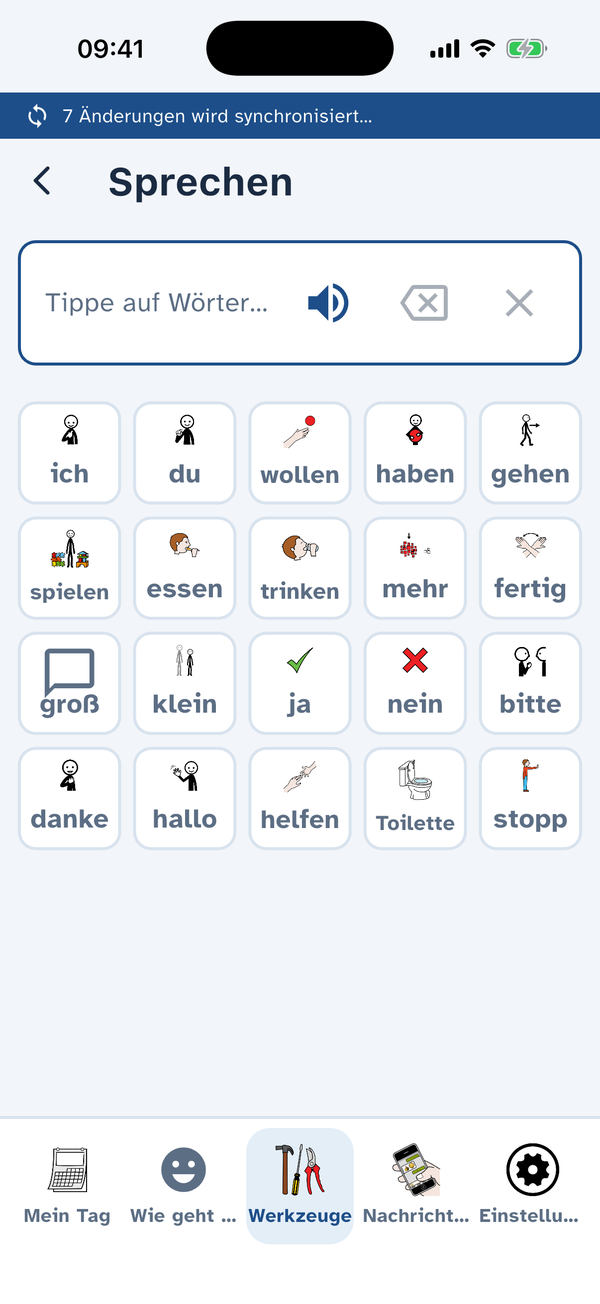 Sprechen mit Bildern in der Handy-App
