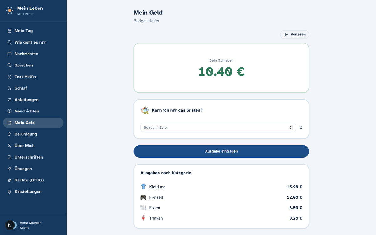 Dein Geld im Blick in der Web-App