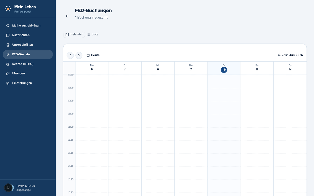 Meine FED-Buchungen im Überblick in der Web-App