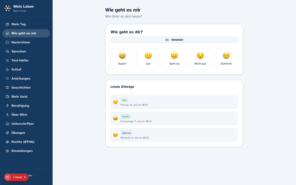 Wie geht es mir — der Stimmungs-Check in der Web-App