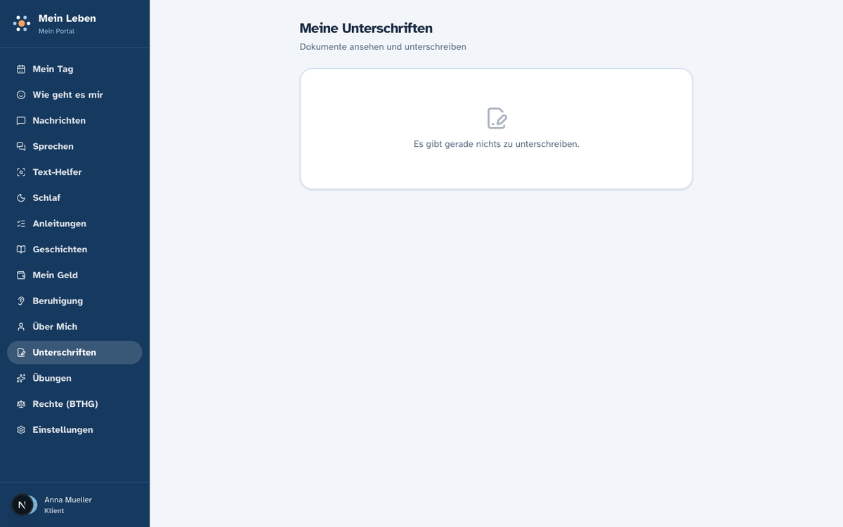 Verstehen und unterschreiben in der Web-App